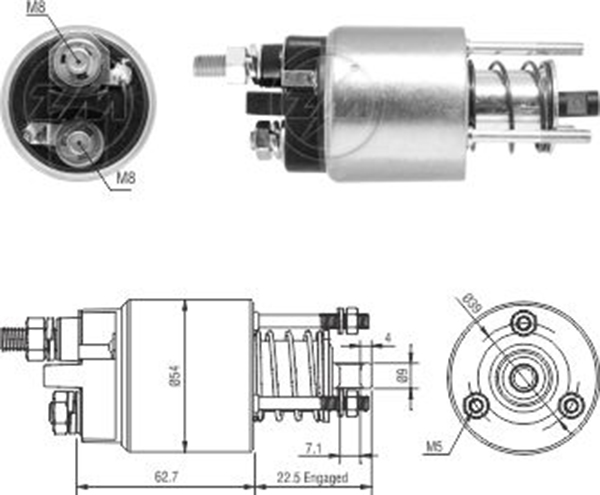 ZM 9395 12v Alfa Romeo Mito-Fiat 500-Bravo-Doblo-Idea-Panda-Punto-Stilo-Lancia Delta-Musa-Ypsilon