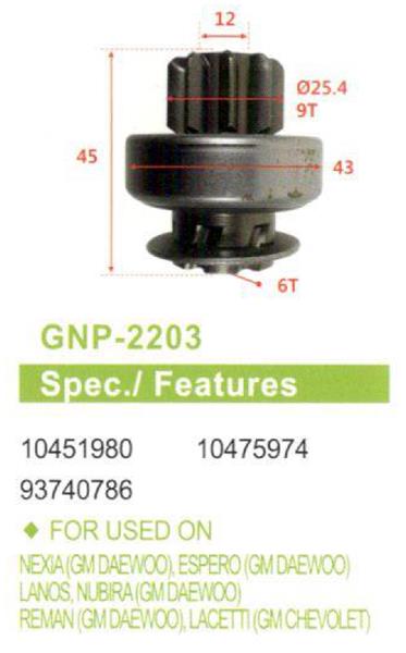 GENON 2203 Umd-5431 9 Dis Daewoo Tico-Nexia