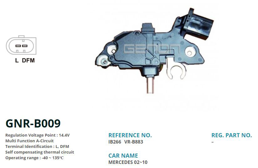GENON B009 12v Mercedes Benz 200 Amp L. Dfm