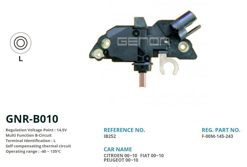 GENON B010 12v Peugeot 206-406 Boxer Hdi-Citroen C5 Y.M Hdi 150 Amp L