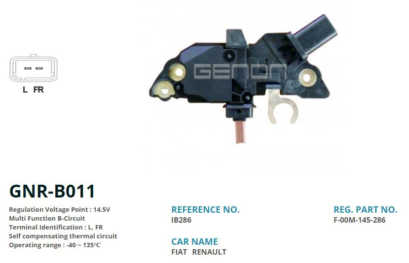 GENON B011 12v Citroen C3 1.4-1.6 Hdi-C4 1.6-2.0 Hdi-Peugeot 206 1.6 Hdi-307 1.6-2.0 Hdi L. Fr