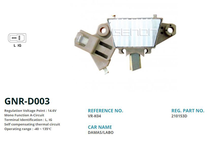 GENON D003 12v Daewoo Damas 75 Amp Yan Fis L Ig
