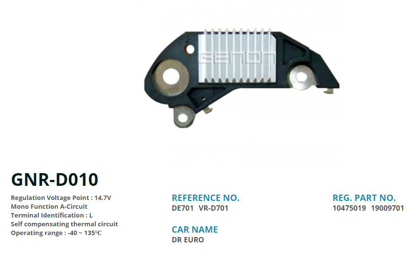 ERA 215991 Alternatör Regülatör General Motors Era