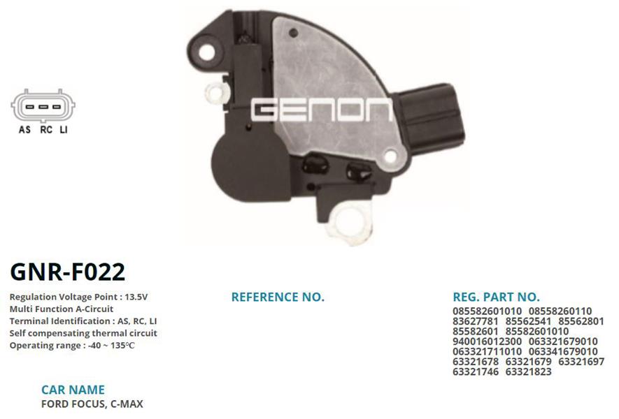 GENON F022 12v Ford Focus-Fiesta-C-Max-Fusion As Rc Li