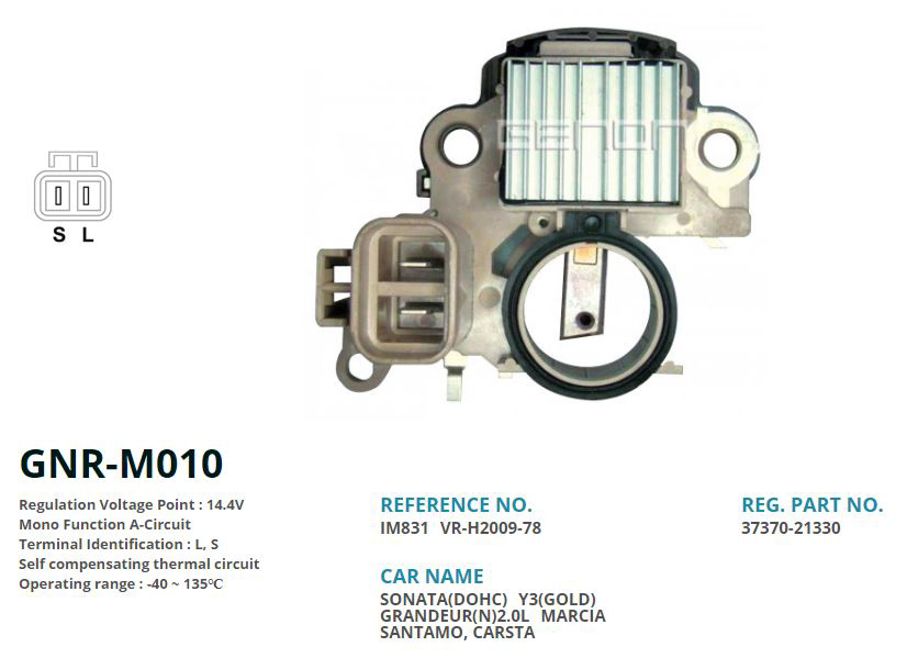 GENON M010 12v Hyundai Sonata-Elentra-Atos L S