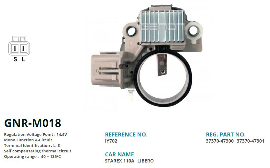 GENON M018 12v Hyundai Starex 110 Amp Alt. L S