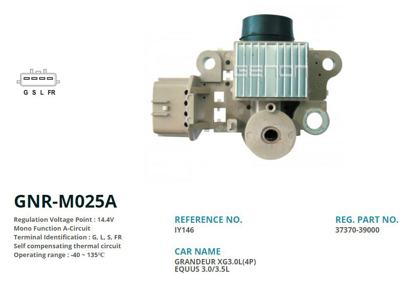 GENON M025A 12v Hyundai Sonata-Kia 120 Amp Alternator 4 Fis-4 Fis Aktif G L S Fr