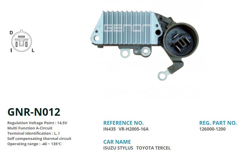 GENON N012 12v Isuzu-Jaguar 63.5mm Li
