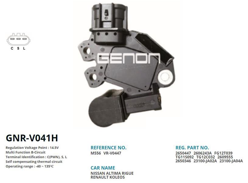 GENON V041H 12v Nissan Altima-X-Trail-Renault Koleos C Pwn S L