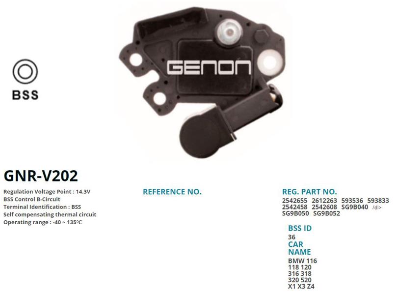 GENON V202 12v Bmw 316-316i 1.6-1.8-318 1.8-2.0 Bss