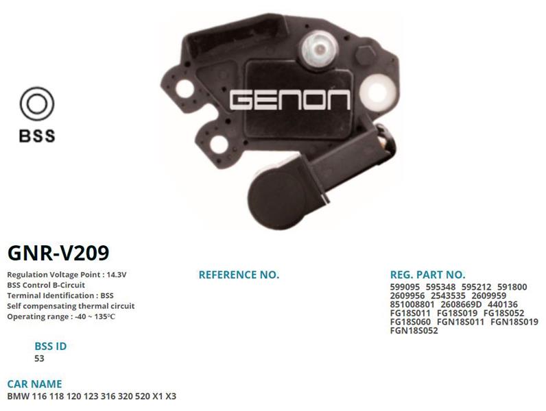 GENON V209 12v Bmw 116d-118d-318d-320d-X1 Bss