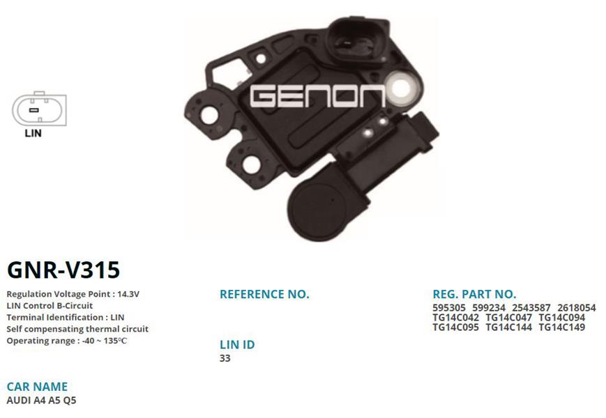 GENON V315 12v Audi A4-A5-Q5 2.0 Tdi Lin
