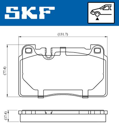 SKF VKBP80225 Ön Balata Audi Q5 2.0 Tfsi 2.0 Tdi 3.0 Tdi 12> A6 14> A7 14> Porsche Macan 14>