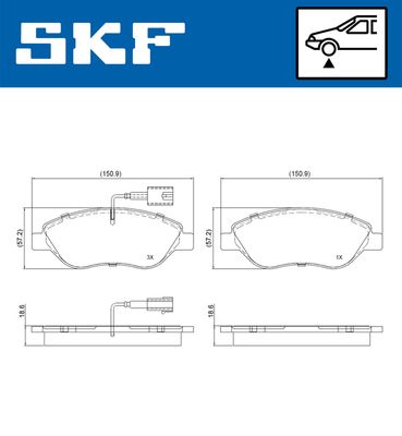 SKF VKBP80752E Ön Fren Balatasi Fişli Fiat Bravo Ii 08>14 Egea Hb 15> Alfa Romeo Mito 08>15 Lancia Delta Iii 08>14 1.3d Mtj 1.4tb 1.6d Mtj 1.9d Mtj 2.0d Mtj Büyük Tip