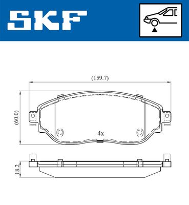 SKF VKBP80012 Ön Fren Balata Renault Trafic Iii 15> Opel Vivaro B 15>