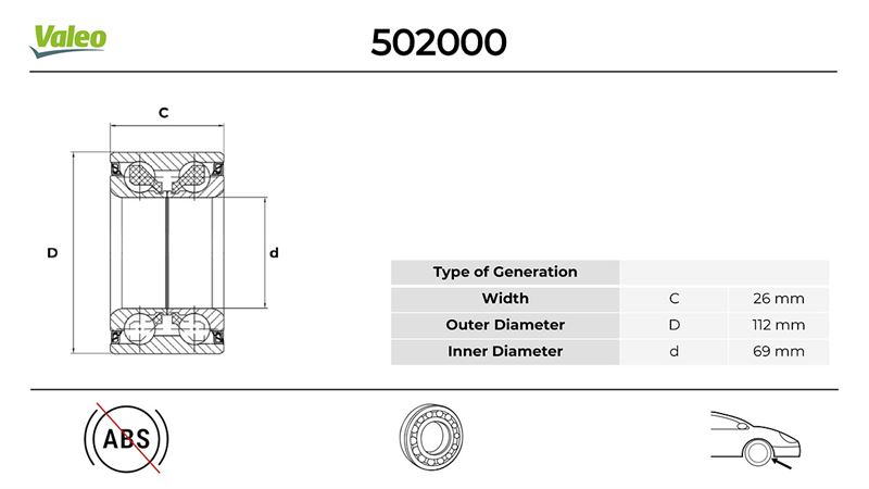 SNR-M25407 On Amortisor Rulmani (Vw Caddy 04- Golf 04- Passat 06- Polo 00-10  Audi A3 04- Seat Leon 06- Skoda Octavia 04-)