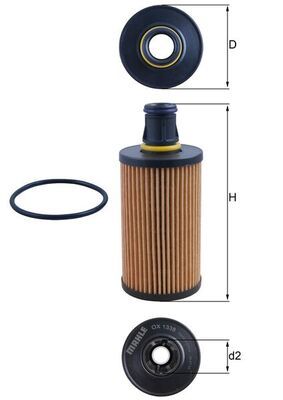 MAHLE OX1338D Yag Filtresi Land Rover 306dt 306pt Defender L663 Range Rover L405 L494 L560