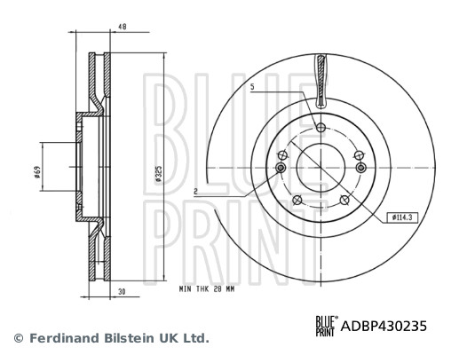 BLUEPRINT ADBP430235 Fren Diski Santa Fe Iv-Santa Fe Iv 4x4-Santa Fe Iv Htrac-Santa Fe Iv Van-Santa Fe Iv Van 4x4-Sorento Iv-Sorento Iv 4x4