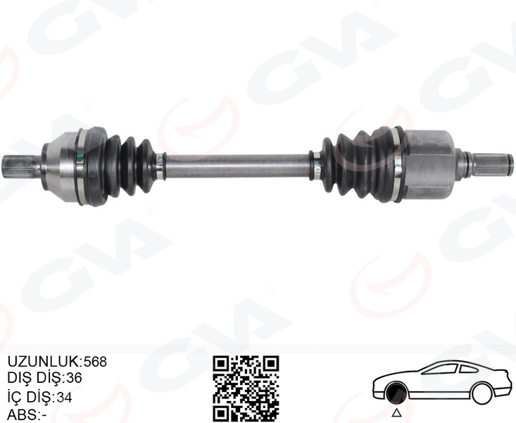 GVA 4435015 Ön Aks Komple Sol Focus Ii 04>09 1.6 Tdci Cvt Otom. Dizel