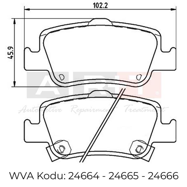 ART A08.2103 Arka Balata Toyota Auris 07- Auris 12- Corolla Arka