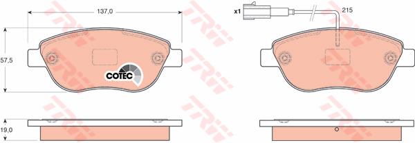 TRW GDB1655 Ön Balata Doblo 1.3-1.9 Jtd 07>G.Punto 1.3 Mjt 05>Stilo 05>Linea-Bravo 07>Idea 1.3 05> Gdb1878 1fiş