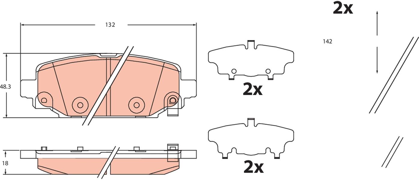 TRW GDB2461 Fren Balatasi Ön  Jeep Wrangler