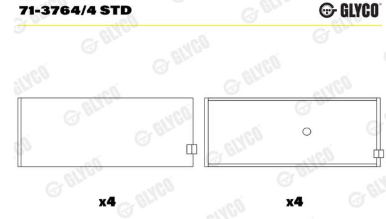 GLYCO 713765.4 STD Vag 76.5mm Bkr Kol Yatak