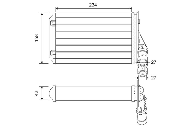 VALEO 812044 Kalorifer Radyatörü Partner-Berlingo 1.9d-2.0hdi 97-08 -P306-Xsara-Xantia-Zx 1.6-1.8-2.0-1.4hdi-1.5d 97-05 Beher Tipi