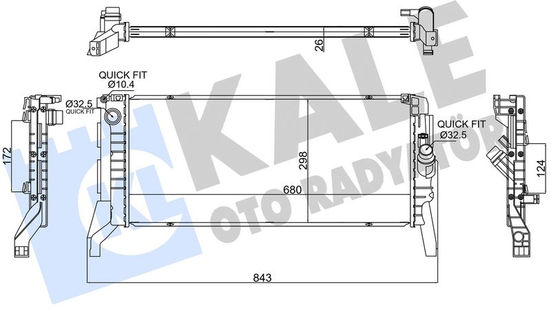 16-1438B Su Radyatoru Brazing Bmw (F39, F40, F44, F45, F46, F48) 2020- / X1 / X2 / Mini Cooper (F54, F60) 2.0 D 2015-