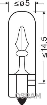 OSRAM 2721-2BL Blister Ambalaj - Ampul 12v 1.2w Küçük Dipsiz Gösterge Duysuz İkili Ambalaj