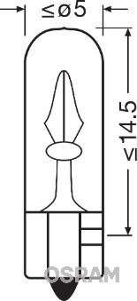 OSRAM 2722-2BL Blister Ambalaj - Ampul 12v 2w Küçük Dipsiz Gösterge Duysuz İkili Ambalaj