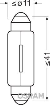 OSRAM 6411-2BL Blister Ambalaj - Tavan Ampul 12v 10w Sofit Uzun İkili Ambalaj