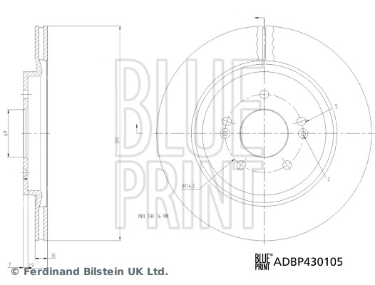 BLUEPRINT ADBP430105 Fren Diski Palisade Palisade Htrac Santa Fe Iv Santa Fe Iv 4x4 Santa Fe Iv Van Santa Fe Iv Van 4x4