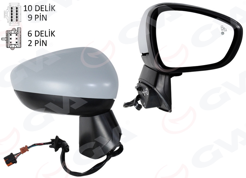 GVA 1090220 Diş Dikiz Aynasi Komple Sağ Opel Crossland 17> Elektrikli Katlanir