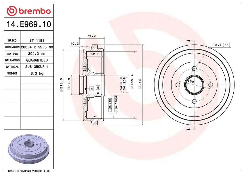 BREMBO 14E96910 Fren Kampanasi