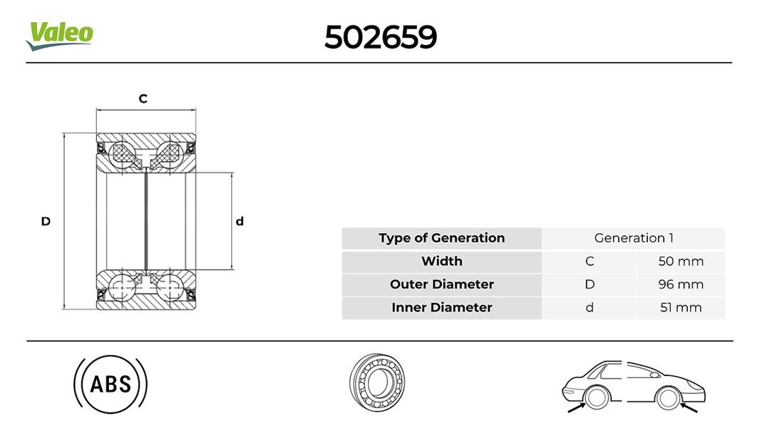 VALEO 502659 Arka Tekerlek Rulmani Kit Audi Q7 Quattro 3.0 2006-03-2008-05>