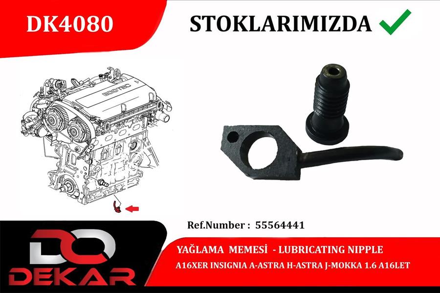 DEKAR DK4080 Piston Yağ Fiskiye Memesi Yağlama Jeti Astra J-Insignia A-Astra H-Zafira B-Mokka-Meriva A-Vectra C 1.6 A16xer-Let-Z16let-Xnt