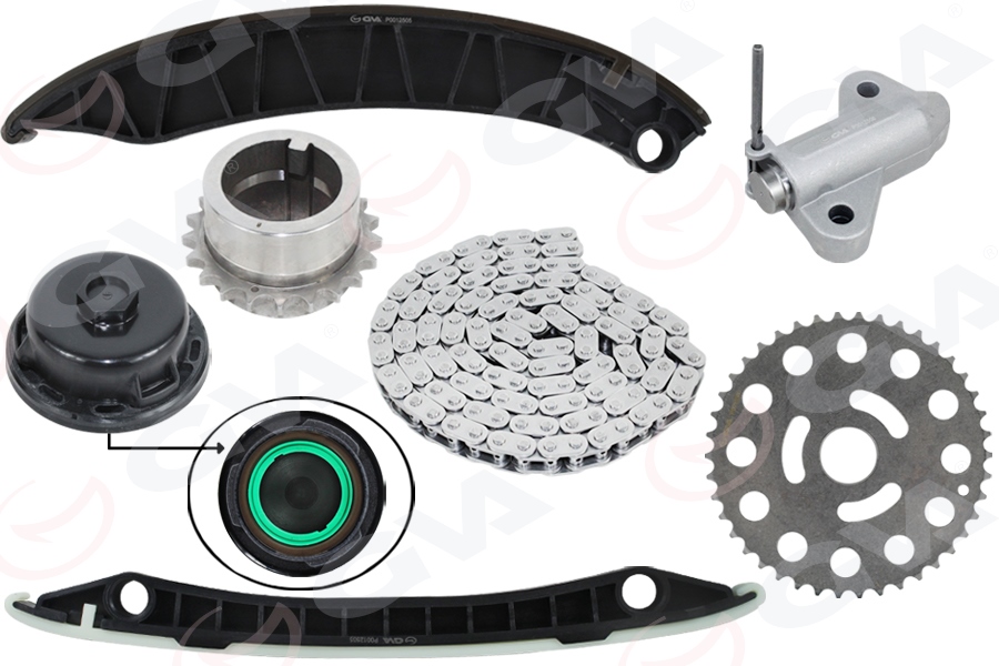 GVA 59C1911 Eksantrik Zincir Seti Opel Movano B 10> Renault Master Iii 10> 2.3 Dci-Cdti M9t / Nissan Navara 2.3 L Ys23 D23 15-> 1302800q1f