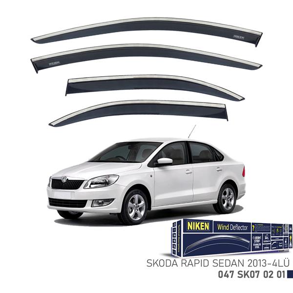 NIKEN 047SK070201 Kromlu Cam Rüzgarliği Skoda Rapid Sedan 2013- 4lü