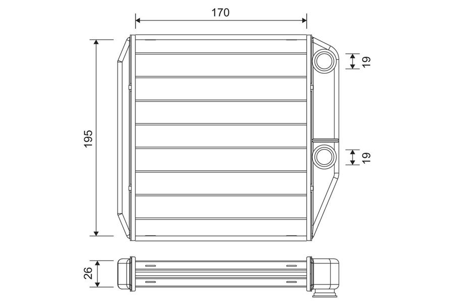 NIS-707213 Kalorifer Radyatoru (Fiat 500l 0.9 1.3 Jtd 1.4 1.6 Jtd 12-)
