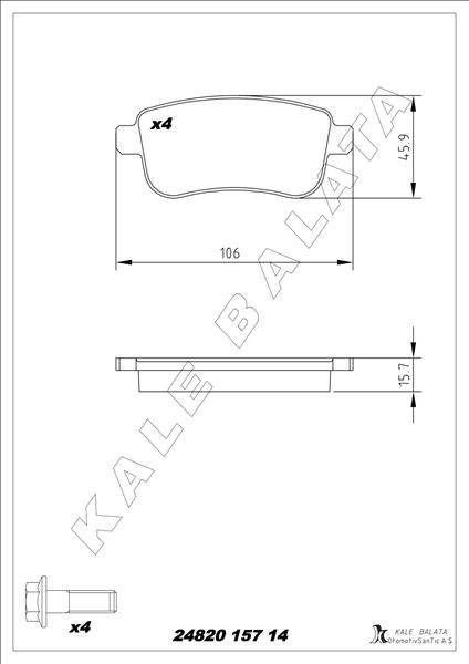KALE 24820 157 14 ANS KD13 Arka Fren Balatasi Fluence 09> Megane Iii 09> Megane Iv 15> Scenic Iii 09> Clio V 19> Captur Ii 20> 1.0 Tce 1.2 Tce 1.3 Tce 1.5 Dci 1.6 Sce 440603734r