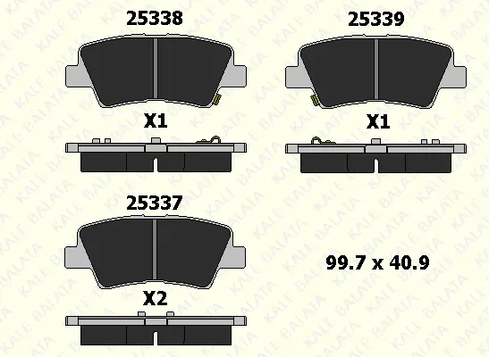 KALE 25337 157 05 ANS KD13 Arka Fren Balata Hyundai I20 1.2l G4la 15-20 1.4l G4lc 15-18 1.4l D4fc Crdi 15-18 / Elantra 1.6l D 4fb G4fg 16-> / Kia Soul 1.6l D4fb 14-> / Sportage 1.6l G4fd G4fj T-Gdi 15-> 1.6l D4fe 18->