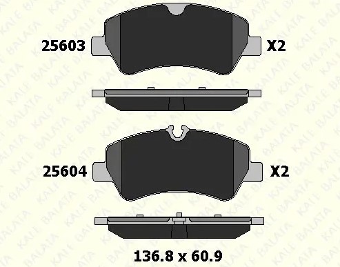 KALE 25603 175 05 ANS KD20 Arka Balata Ford Tourneo Custom-Transit Custom 2.2 Tdci 12 > Kablosuz