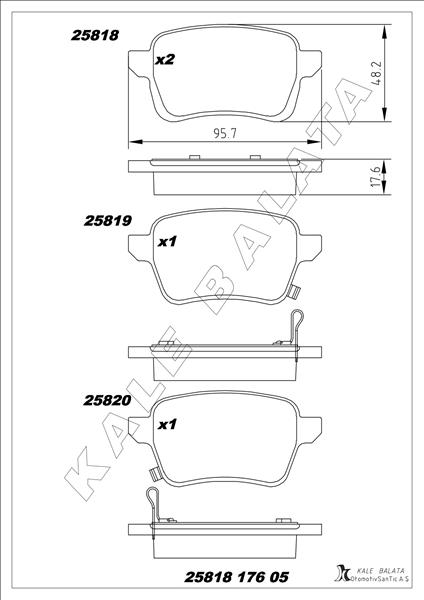 LPR 05P2343 Arka Fren Balatasi Opel Corsa E 14>19 Adam 14>19 15 Jant Rpo J67 Fiat Egea 16> 500l 13> 264mm