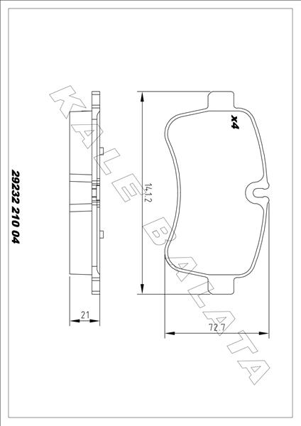 KALE 29232 210 04 MSH KD20 Arka Balata Iveco Daily Ii-Iii 06 >