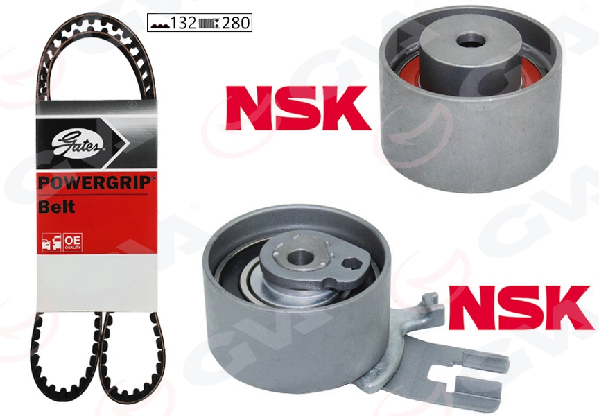 GVA 59T9990G Eksantrik Gergi Kiti 132x280 Volvo C30 C70 S60 S80 V70 > Xc60 Xc70 Xc90 2.4tdi 20v
