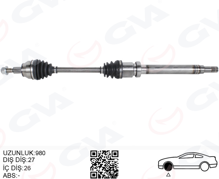 GVA 4433154 Komple Ön Aks Sağ Connect 14> 1.6 Tdci