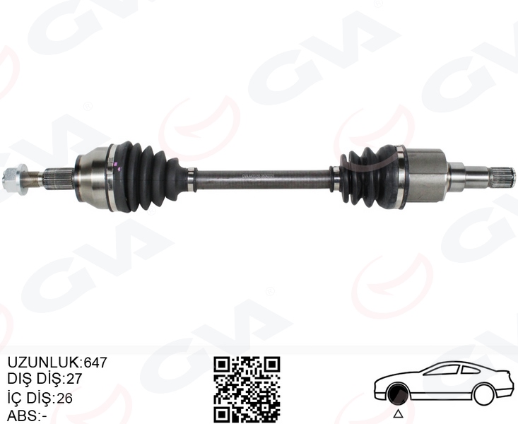 GVA 4433155 Komple Ön Aks Sol Connect 14> 1.6 Tdci