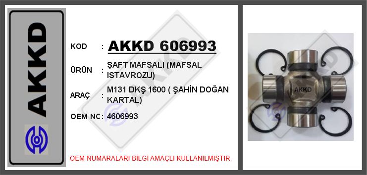 AKKD 606993 Saft Mafsali Mafsal Istavrozu M131 Dks 1600 Sahin Dogan Kartal