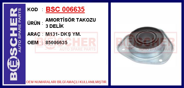 BSC 006635 Amortisör Takozu 3 Delik M131- Dkş Ym.